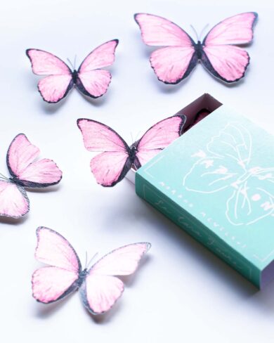 Mariposas Morpho Rosa | Set de 24